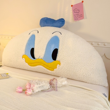 91家纺网 家纺一手货源 找家纺 乐坊 2024新款羊羔绒牛奶绒床头大靠背 大嘴鸭