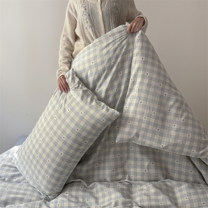 91家纺网 家纺一手货源 找家纺 （总）窝米 2025新款ins极简风双层纱系列四件套