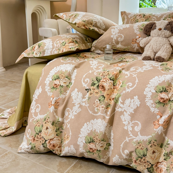 91家纺网 家纺一手货源 找家纺 优品阁 2024新款亲肤舒适全棉磨毛四件套学生三件套系列  心悦