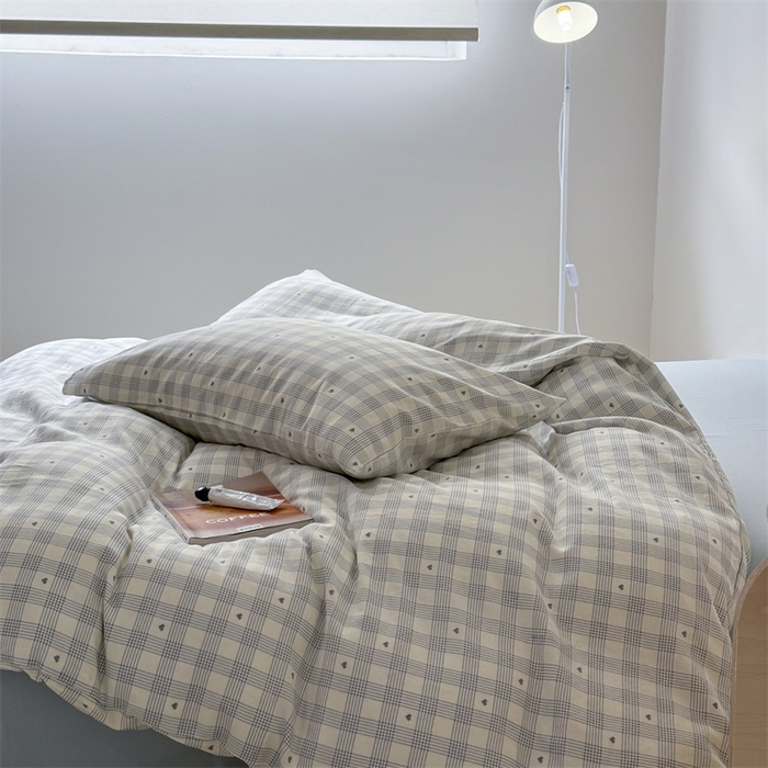 91家纺网 家纺一手货源 找家纺 （总）窝米 2025新款ins极简风双层纱系列四件套