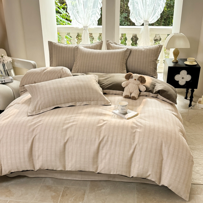 91家纺网 家纺一手货源 找家纺 优品阁 2024新款亲肤舒适全棉磨毛四件套学生三件套系列  轩尼诗