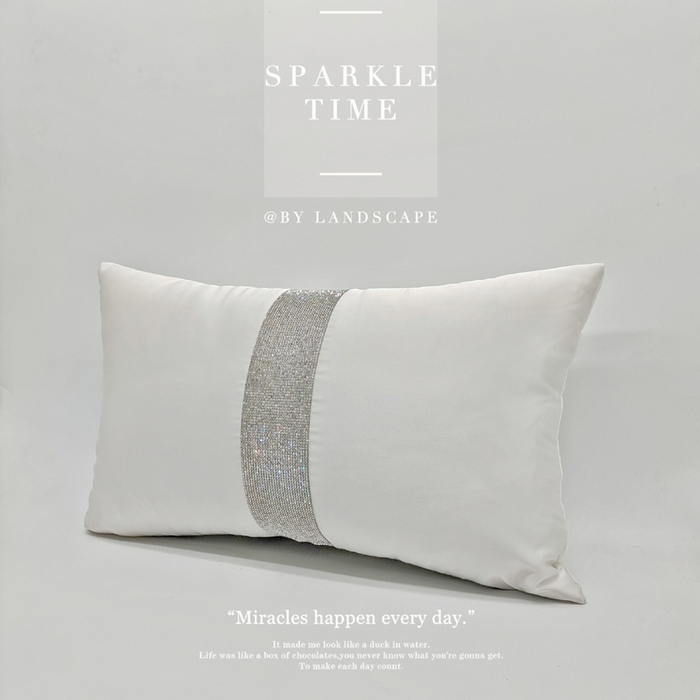 91家纺网 家纺一手货源 找家纺 澜屿 禅丝高精密宽条钻小抱枕 白色