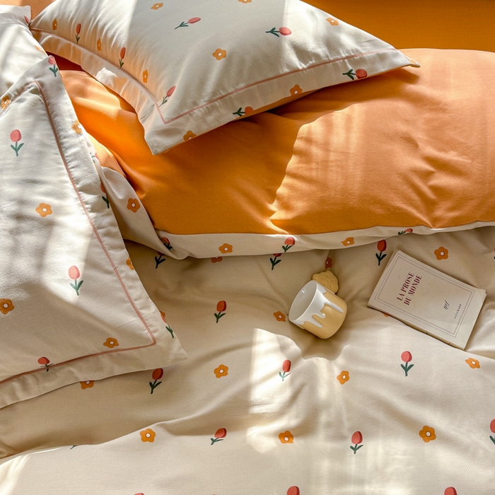 91家纺网 家纺一手货源 找家纺 优品阁 2024新款亲肤舒适全棉磨毛四件套学生三件套系列  艾莎