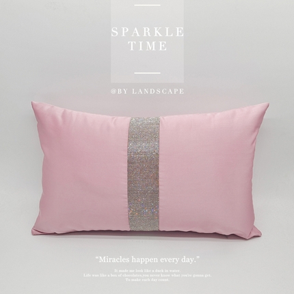 澜屿 禅丝高精密宽条钻小抱枕 粉色