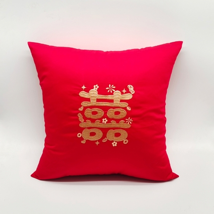 91家纺网 家纺一手货源 找家纺 （总）澜屿 新款全棉100支大红刺绣抱枕