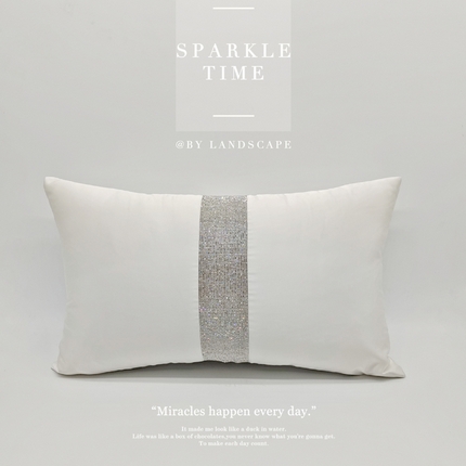 91家纺网 家纺一手货源 找家纺 澜屿 禅丝高精密宽条钻小抱枕 白色