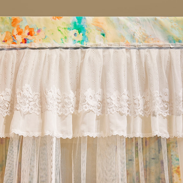 91家纺网 家纺一手货源 找家纺 2025双杆五通印花落地布帘蚊帐 舞动青春