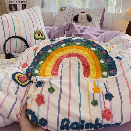 91家纺网 家纺一手货源 找家纺 （总）2024新款水洗棉毛巾绣四件套系列