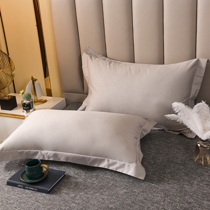 星芯合家纺 2024新款全棉60支长绒棉枕套 高级灰