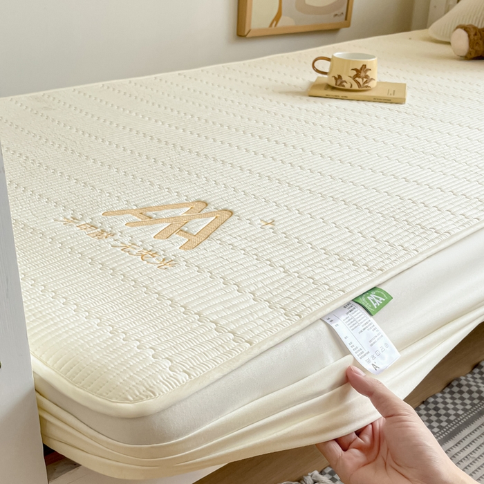 91家纺网 家纺一手货源 找家纺 芬晴家纺 2024新款A类母婴级大豆床笠学生款-奇趣 奇趣-米白