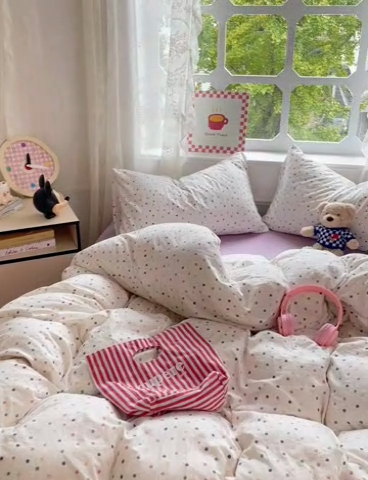 91家纺网 家纺一手货源 找家纺 优佳优品 2024新款ins亲肤水洗棉印花四件套（可提供买家秀）酒心奶糖