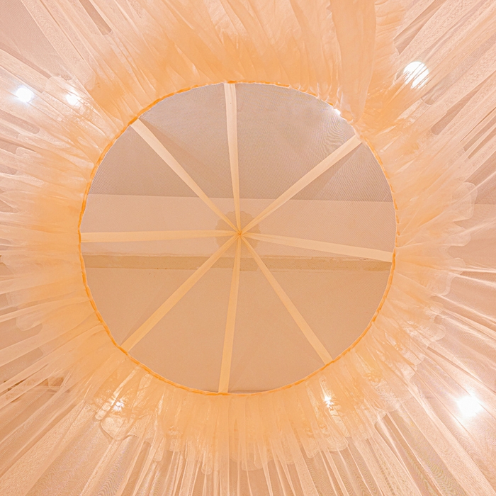 91家纺网 家纺一手货源 找家纺 2025新款公主圆顶法式花边吊顶蚊帐--爱丽丝 爱丽丝玉色