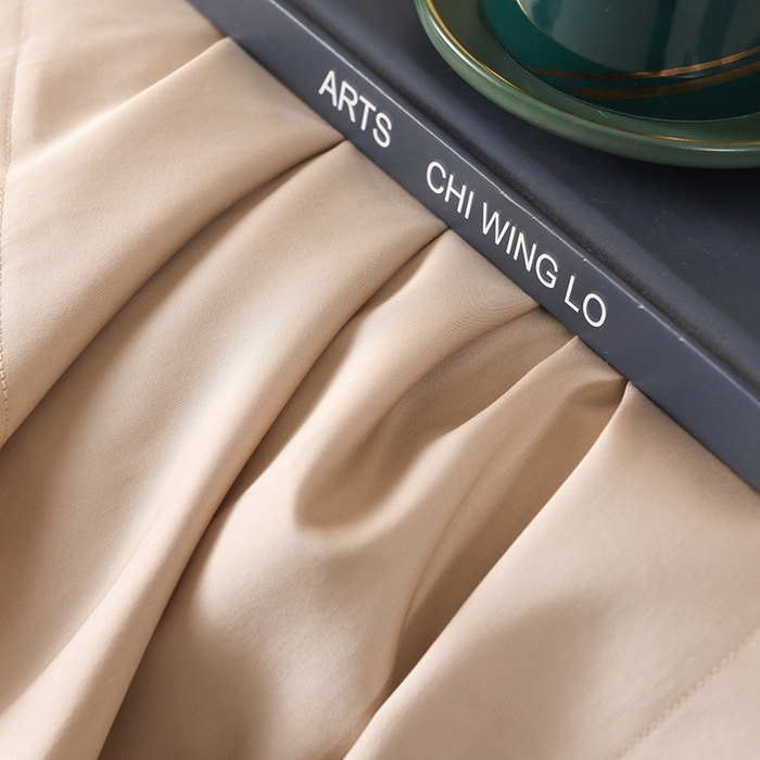 91家纺网 家纺一手货源 找家纺 星芯合家纺 2024新款全棉60支长绒棉枕套 香槟色