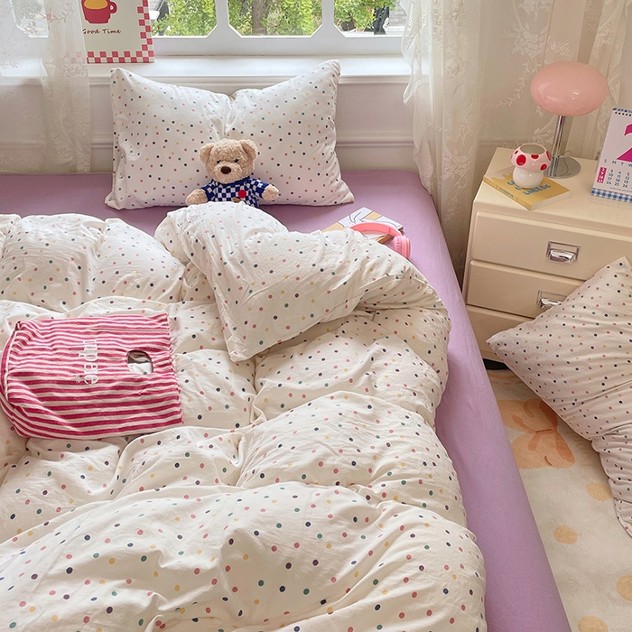 91家纺网 家纺一手货源 找家纺 优佳优品 2024新款ins亲肤水洗棉印花四件套（可提供买家秀）酒心奶糖