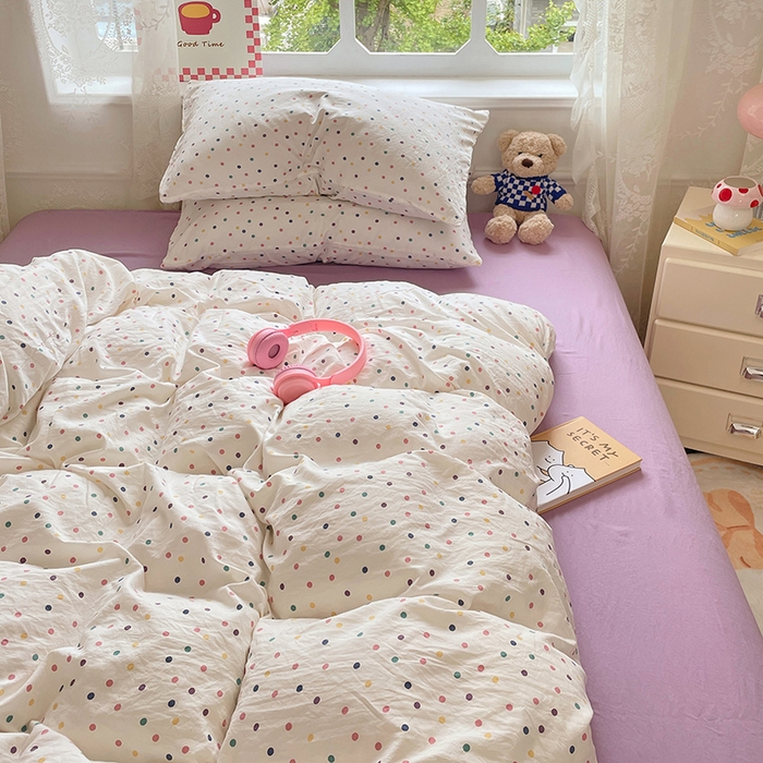 91家纺网 家纺一手货源 找家纺 优佳优品 2024新款ins亲肤水洗棉印花四件套（可提供买家秀）酒心奶糖