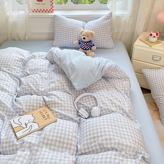 91家纺网 家纺一手货源 找家纺 优佳优品 2024新款ins亲肤水洗棉印花四件套（可提供买家秀）琉璃粉