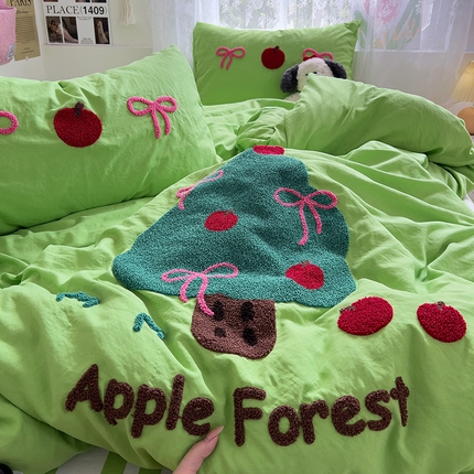 91家纺网 家纺一手货源 找家纺 （总）2024新款水洗棉毛巾绣四件套系列