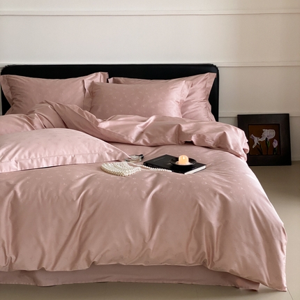 91家纺网 家纺一手货源 找家纺 云栖家居 2025A类全棉提花四件套 初见玫瑰