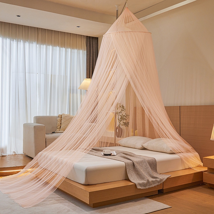 91家纺网 家纺一手货源 找家纺 2025小清新圆顶吊顶蚊帐 轻舞 美玉