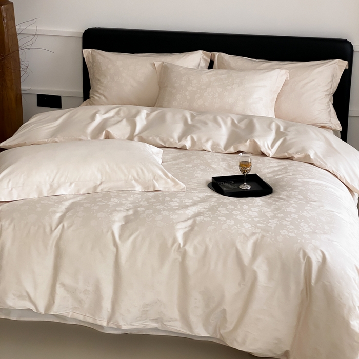 91家纺网 家纺一手货源 找家纺 云栖家居 2025A类全棉提花四件套 玉锦