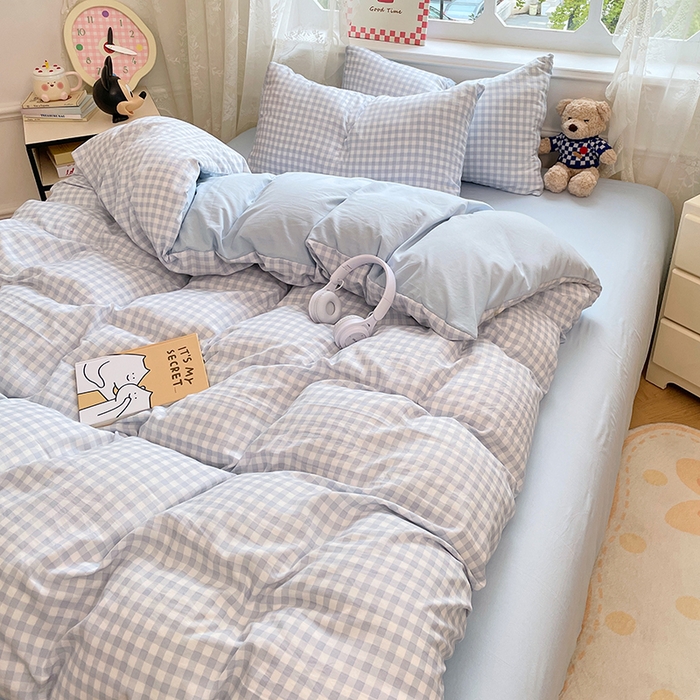 91家纺网 家纺一手货源 找家纺 优佳优品 2024新款ins亲肤水洗棉印花四件套（可提供买家秀）琉璃粉