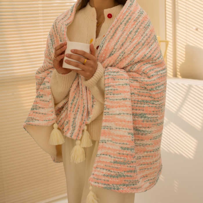 91家纺网 家纺一手货源 找家纺 （总）潮邦创意家居 2025新款小香风暖阳绒披肩毯-小香肩系列（含买家秀）