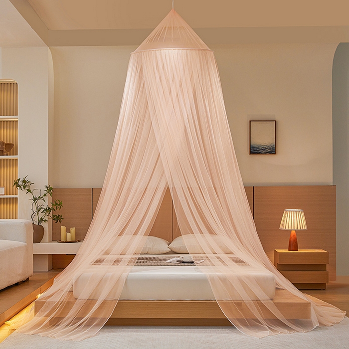 91家纺网 家纺一手货源 找家纺 2025小清新圆顶吊顶蚊帐 轻舞 美玉