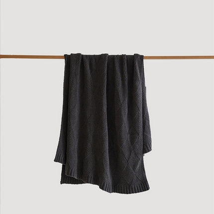 91家纺网 家纺一手货源 找家纺 2025新款半边绒多彩柔软纯色毯-塔娜 塔娜-深灰