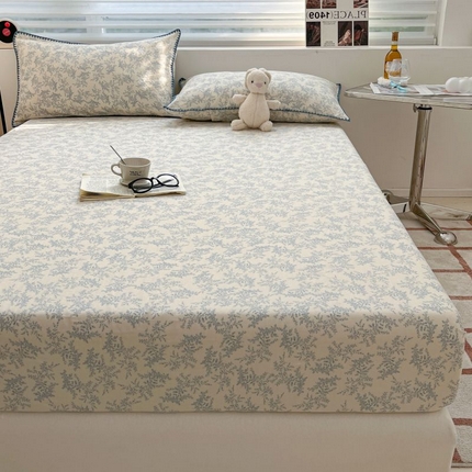 91家纺网 家纺一手货源 找家纺 （买家秀 不断货）A类母婴级全棉纯棉床单纯棉全棉床笠双层纱床笠床罩卡通床笠儿童床垫套保护罩--单床笠 瑞莎灰（床笠）