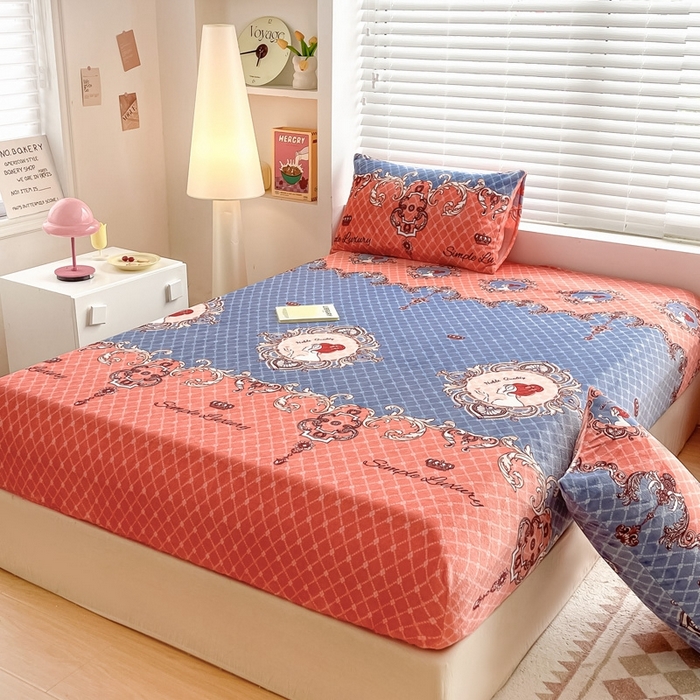 91家纺网 家纺一手货源 找家纺 芯元素 2024新款牛奶绒印花床笠 励志女孩