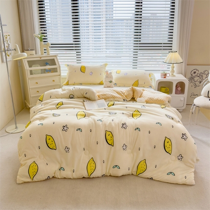 （买家秀 不断货）A类母婴级卡通儿童豆豆绒春秋冬被大豆纤维被子被芯空调被豆豆被水洗棉豆豆被夏被 豆豆被-清新夏日