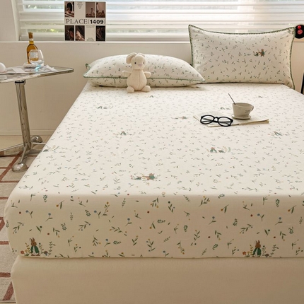 （买家秀 不断货）A类母婴级全棉纯棉床单纯棉全棉床笠双层纱床笠床罩卡通床笠儿童床垫套保护罩--单床笠 薇拉（床笠）