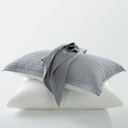 91家纺网 家纺一手货源 找家纺 （买家秀爆款花型不断货）A类抗菌母婴级全棉纯棉多功能枕巾多层纱布纱巾宽边枕巾无印风毛圈纱布华夫格枕巾52*78cm/对 椰子灰