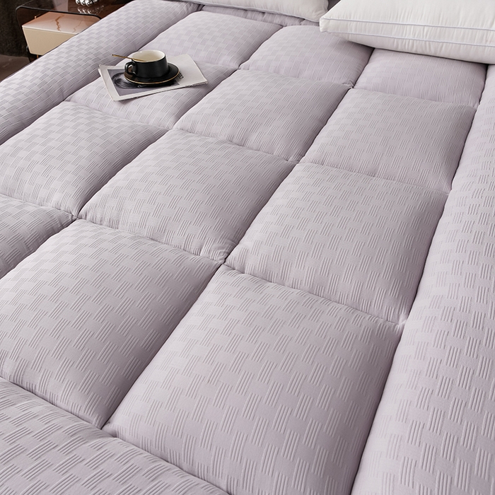 91家纺网 家纺一手货源 找家纺 2024新款亲肤舒适石墨烯羊毛床褥 澳洲羊毛灰