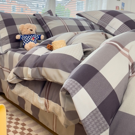 91家纺网 家纺一手货源 找家纺 （优质买家秀 热卖不断货）A类母婴级纯棉全棉磨毛全棉纯棉全棉磨毛四件套百分百纯棉全棉磨毛四件套 旅途-灰