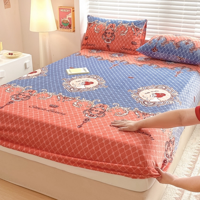 91家纺网 家纺一手货源 找家纺 芯元素 2024新款牛奶绒印花床笠 励志女孩