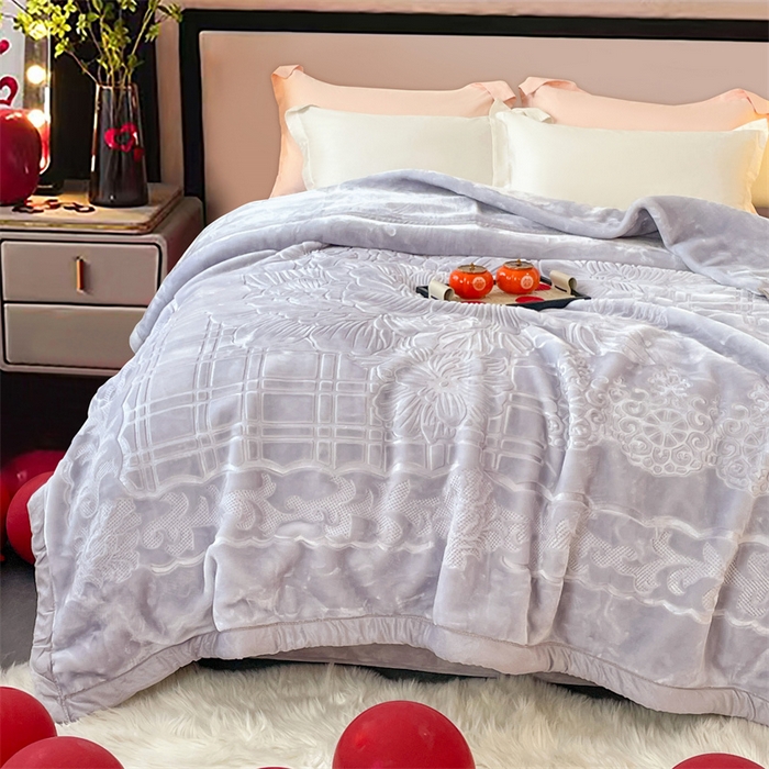 91家纺网 家纺一手货源 找家纺 凯轩毛毛毯毯子网销专供 2024新款5D压花素色云毛毯毯子毛毛毯毯子毛毯毯子子 素雅-灰