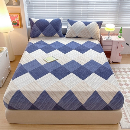 芯元素 2024新款牛奶绒印花床笠 绅士风采