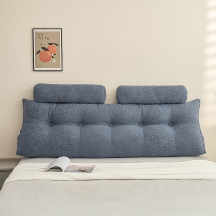 91家纺网 家纺一手货源 找家纺 一兰家纺 2024新款泰迪绒三角靠垫床头大靠背腰靠沙发靠背可拆洗-楠妮系列 楠妮-蔚蓝