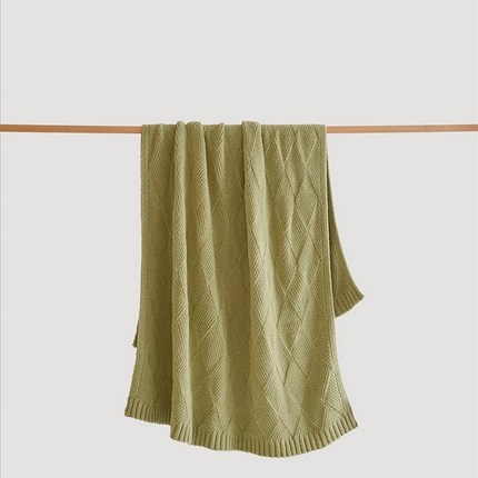 91家纺网 家纺一手货源 找家纺 2025新款半边绒多彩柔软纯色毯-塔娜 塔娜-抹茶绿