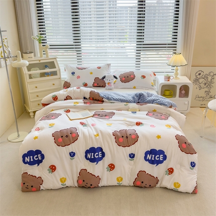 （买家秀 不断货）A类母婴级卡通儿童豆豆绒春秋冬被大豆纤维被子被芯空调被豆豆被水洗棉豆豆被夏被 豆豆被-nice小熊