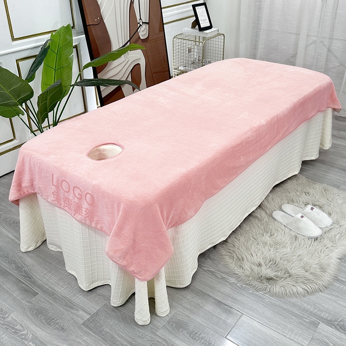 91家纺网 家纺一手货源 找家纺 2024新款A类珊瑚绒美-容院专用毛巾 床巾（床单）粉色