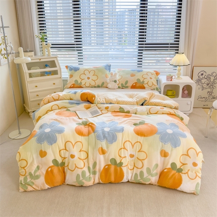 （买家秀 不断货）A类母婴级卡通儿童豆豆绒春秋冬被大豆纤维被子被芯空调被豆豆被水洗棉豆豆被夏被 豆豆被-橙意满满