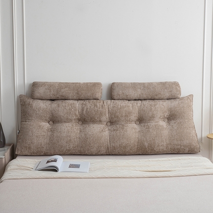 91家纺网 家纺一手货源 找家纺 一兰家纺 2024新款新款加厚立绒格三角靠垫床头大靠背腰靠沙发靠背可拆洗-堡丁系列 堡丁-奶咖系