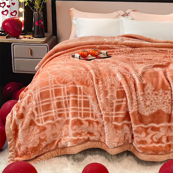 91家纺网 家纺一手货源 找家纺 凯轩毛毛毯毯子网销专供 2024新款5D压花素色云毛毯毯子毛毛毯毯子毛毯毯子子 素雅-玉色