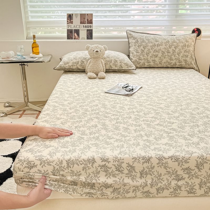 91家纺网 家纺一手货源 找家纺 （买家秀 不断货）A类母婴级全棉纯棉床单纯棉全棉床笠双层纱床笠床罩卡通床笠儿童床垫套保护罩--单床笠 爱莎（床笠）