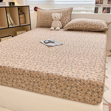 （买家秀 不断货）A类母婴级全棉纯棉床单纯棉全棉床笠双层纱床笠床罩卡通床笠儿童床垫套保护罩--单床笠 漫步花丛（床笠）