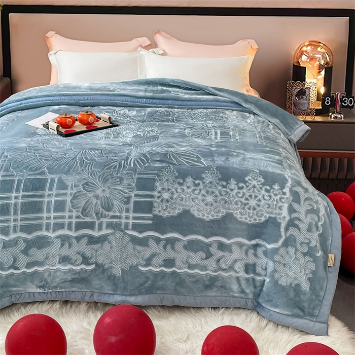 91家纺网 家纺一手货源 找家纺 （总） 2024新款 毛毛毯毯子 保暖毛毯毯子 婚庆毛毯毯子 5D压花素色云毛毯毯子