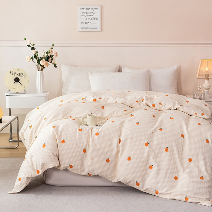 91家纺网 家纺一手货源 找家纺 莎果家纺 2025冬季新款热推冬季必备寒冷的冬季有了它便多了些温暖婴儿绒+全棉床盖三件套 甜桔