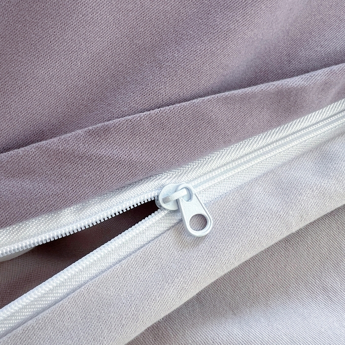 91家纺网 家纺一手货源 找家纺 丽卡家纺（原丽卡家纺） 2024新款A类艾阳棉双拼纯色四件套 风信紫+灰紫